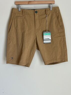 Linksoul Shorts Mens 33 Tan Boardwalker Boardshorts Casual - Golf - Beach